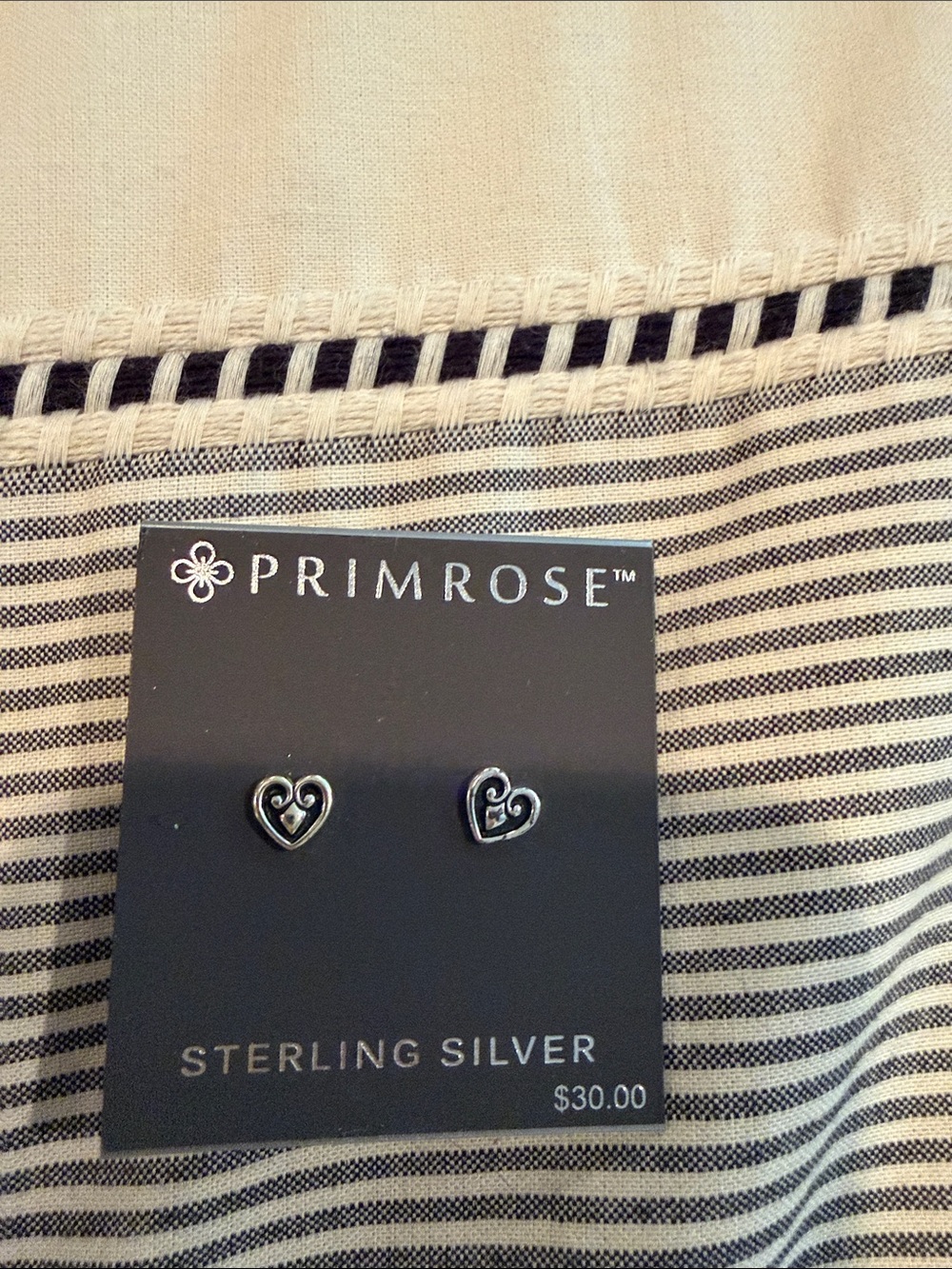 Primrose Sterling Silver Heart Stud Earrings - Silver